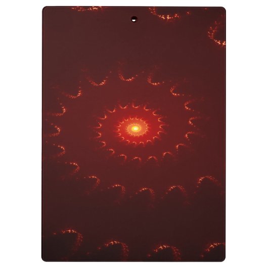 Fiery Red Sparkle Swirl Gradient Klemmbrett (Rückseite)