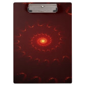 Fiery Red Sparkle Swirl Gradient Klemmbrett (Vorderseite)
