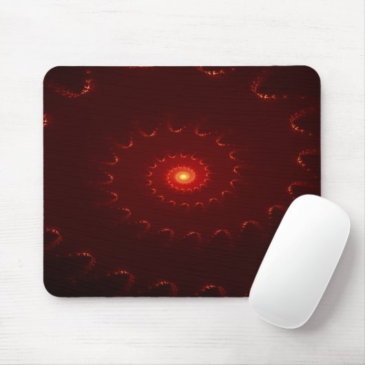 Fiery Red Sparkle Swirl Gradient Mousepad (Mit Mouse)