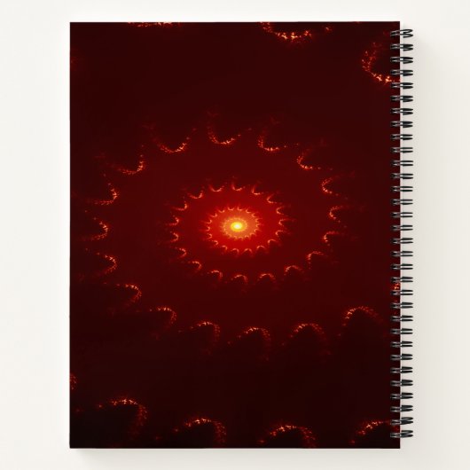Fiery Red Sparkle Swirl Gradient Notizblock (Rückseite)