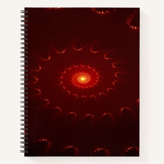 Fiery Red Sparkle Swirl Gradient Notizblock (Vorderseite)