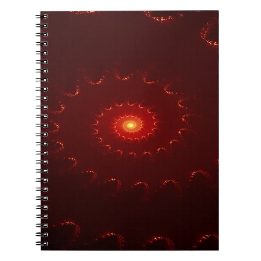 Fiery Red Sparkle Swirl Gradient Notizblock (Vorderseite)