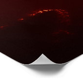 Fiery Red Sparkle Swirl Gradient Poster (Ecke)