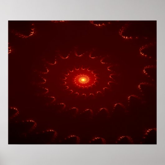 Fiery Red Sparkle Swirl Gradient Poster (Vorne)