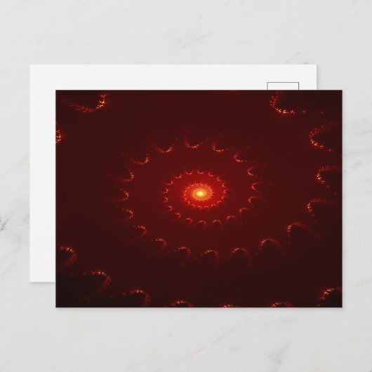 Fiery Red Sparkle Swirl Gradient Postkarte (Vorne/Hinten)