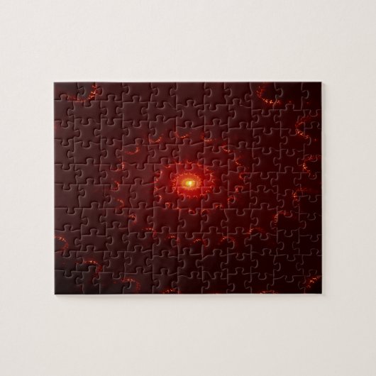 Fiery Red Sparkle Swirl Gradient Puzzle (Horizontal)