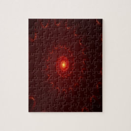 Fiery Red Sparkle Swirl Gradient Puzzle