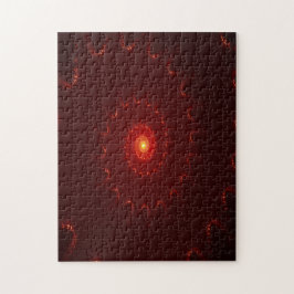 Fiery Red Sparkle Swirl Gradient Puzzle