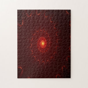 Fiery Red Sparkle Swirl Gradient Puzzle