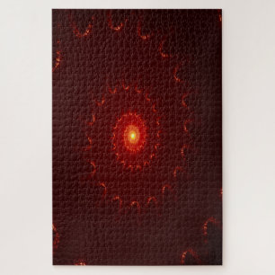 Fiery Red Sparkle Swirl Gradient Puzzle