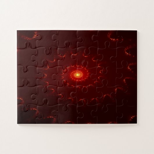 Fiery Red Sparkle Swirl Gradient Puzzle (Horizontal)