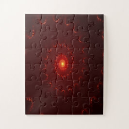 Fiery Red Sparkle Swirl Gradient Puzzle