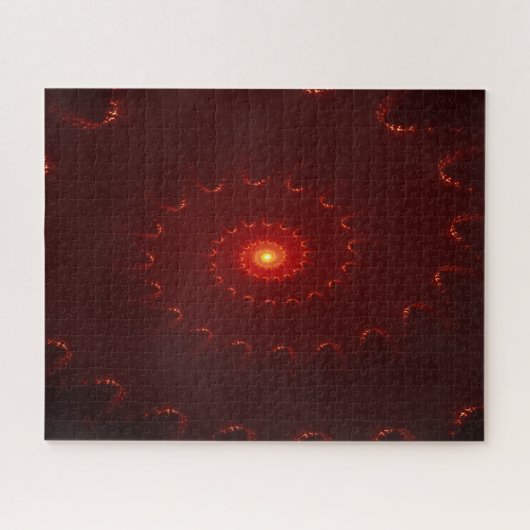 Fiery Red Sparkle Swirl Gradient Puzzle (Horizontal)