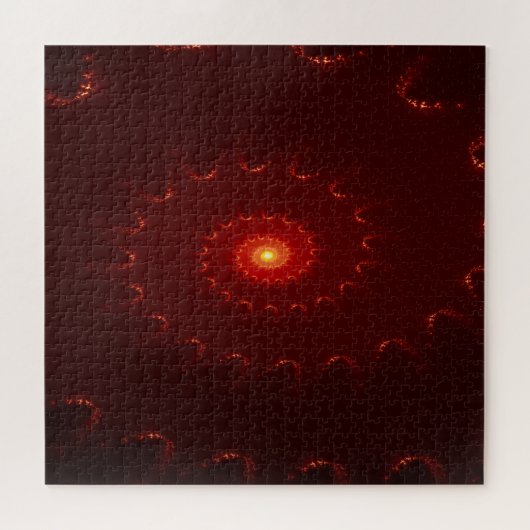 Fiery Red Sparkle Swirl Gradient Puzzle (Horizontal)
