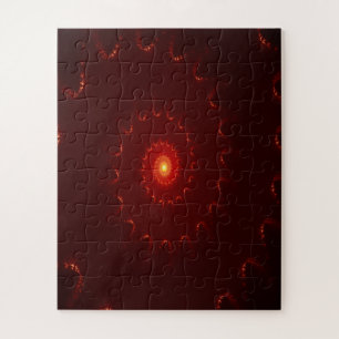 Fiery Red Sparkle Swirl Gradient Puzzle