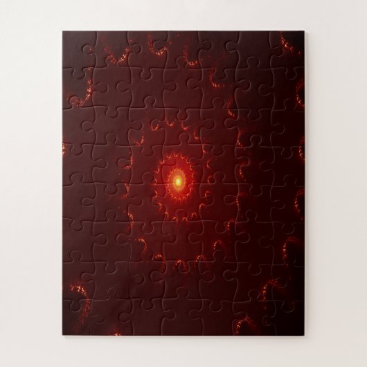 Fiery Red Sparkle Swirl Gradient Puzzle (Vertikal)