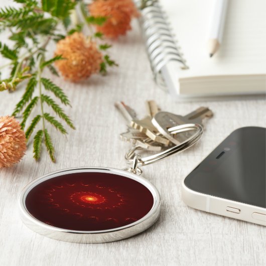 Fiery Red Sparkle Swirl Gradient Schlüsselanhänger (Seite)