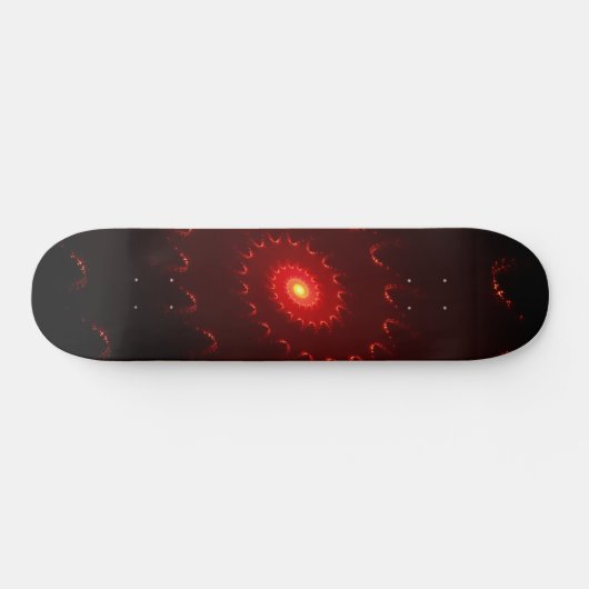 Fiery Red Sparkle Swirl Gradient Skateboard (Horizontal)