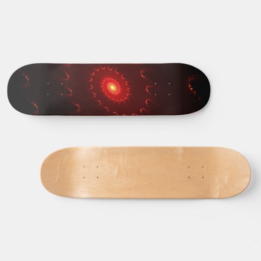 Fiery Red Sparkle Swirl Gradient Skateboard (Horizontal)