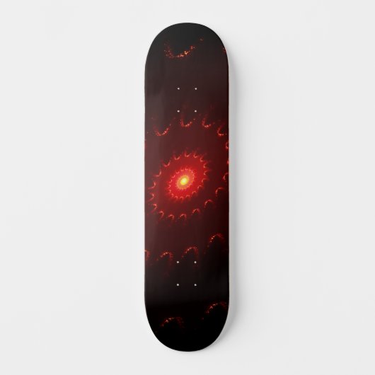 Fiery Red Sparkle Swirl Gradient Skateboard (Vorderseite)