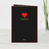 Fiery Red Valentine Herz Liebe mit Gedicht Karte (Rückseite)