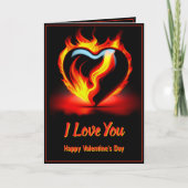 Fiery Red Valentine Herz Liebe mit Gedicht Karte (Vorderseite)