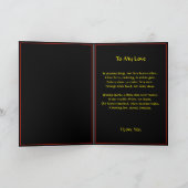 Fiery Red Valentine Herz Liebe mit Gedicht Karte (Innenseite)