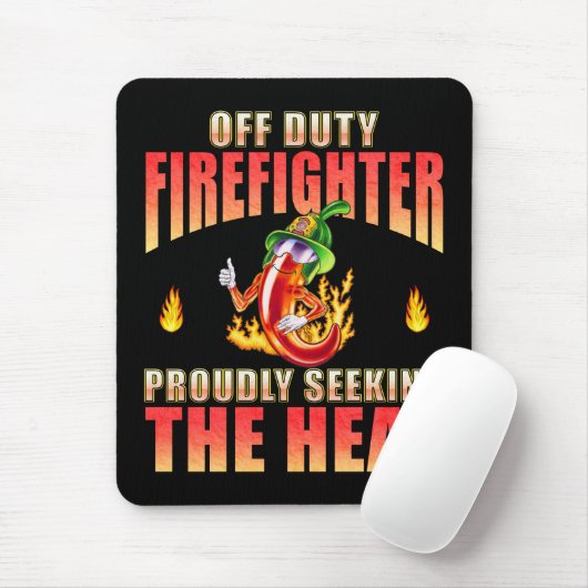 Fiery Red Volunteer Firefighter Chili Vertikal Mousepad (Mit Mouse)