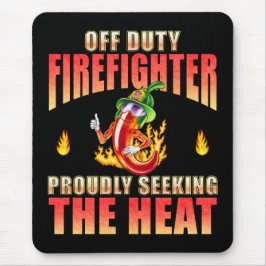 Fiery Red Volunteer Firefighter Chili Vertikal Mousepad