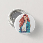 Fiery Redhead Ästhetik Button (Vorne & Hinten)