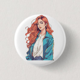 Fiery Redhead Ästhetik Button