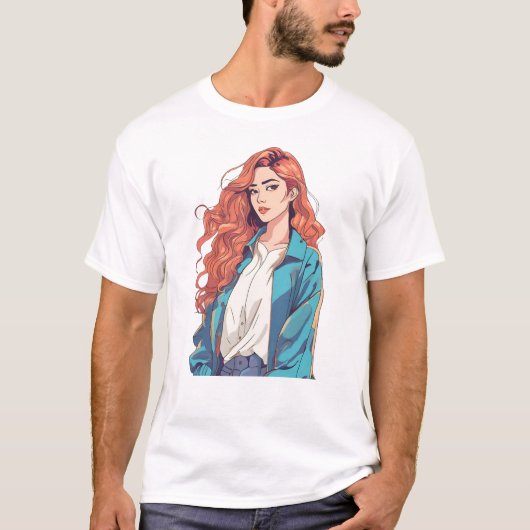 Fiery Redhead Ästhetik T-Shirt (Vorderseite)