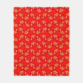 Fiery Rocket Pattern auf Rot Fleecedecke (Vorderseite)