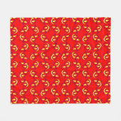Fiery Rocket Pattern auf Rot Fleecedecke (Vorderseite (Horizontal))