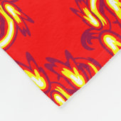Fiery Rocket Pattern auf Rot Fleecedecke (Ecke)