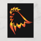 Fiery Rooster Postkarte (Vorderseite)