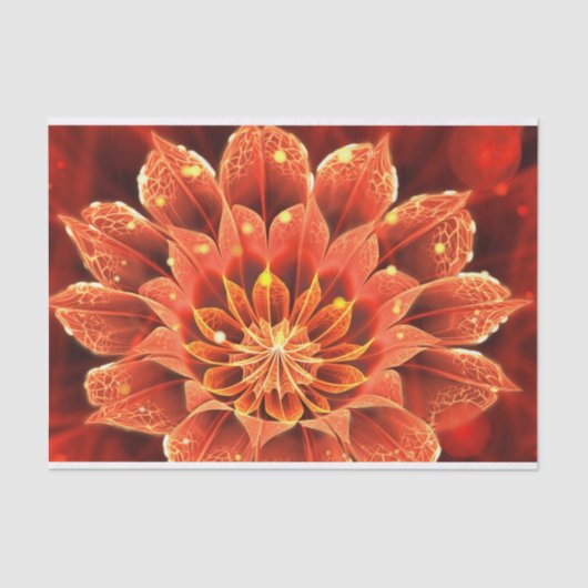 Fiery Ruby Red and Yellow Gazania Treasania Blume Seidenpapier (Vorderseite)