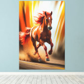 Fiery Running Horse – Dynamic Energy Art Leinwanddruck (Insitu (Holzboden))