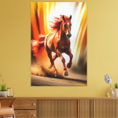 Fiery Running Horse – Dynamic Energy Art Leinwanddruck (Insitu (Wohnzimmer))