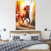 Fiery Running Horse – Dynamic Energy Art Leinwanddruck (Insitu (Schlafzimmer))