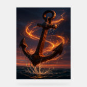 Fiery Rustic Anchor – Nautical Fantasy Wall Art Acrylschild (Vorderseite)