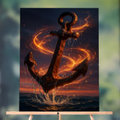 Fiery Rustic Anchor – Nautical Fantasy Wall Art Acrylschild (Neutral)