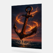 Fiery Rustic Anchor – Nautical Fantasy Wall Art Acrylschild (Winkel)