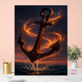 Fiery Rustic Anchor – Nautical Fantasy Wall Art Acrylschild (Hochzeit)