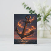 Fiery Rustic Anchor – Nautical Fantasy Wall Art Postkarte (Stehend Vorderseite)