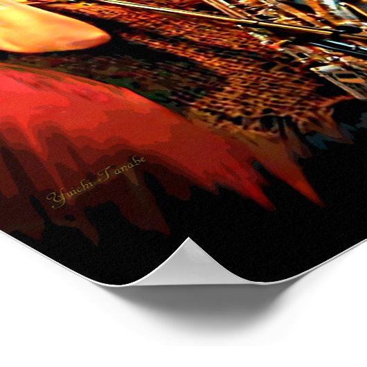 Fiery Saxophone Player Poster (Ecke)