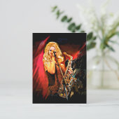 Fiery Saxophone Player Postkarte (Stehend Vorderseite)