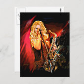 Fiery Saxophone Player Postkarte (Vorne/Hinten)