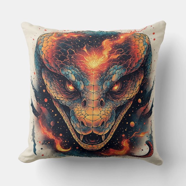 Fiery Serpent mit dynamischer Energie Kissen (Vorderseite)