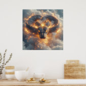 Fiery Serpent mit dynamischer Energie Poster (Küche)